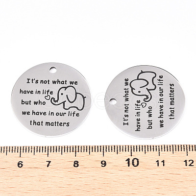 Non-Tarnish 201 Stainless Steel Pendants STAS-T064-38P-12-1