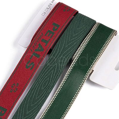 9 Yards 3 Styles Christmas Theme Polyester & Polycotton Ribbons Sets SRIB-A015-01A-04-1