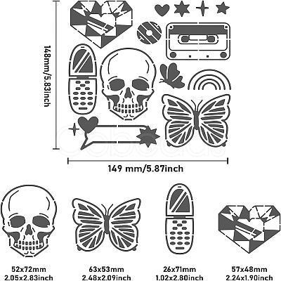 Stainless Steel Cutting Dies Stencils DIY-WH0279-154-1