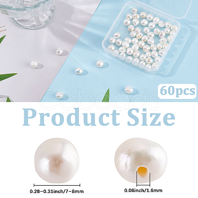60Pcs Natural Cultured Freshwater Pearl Beads PEAR-PA0001-03-1