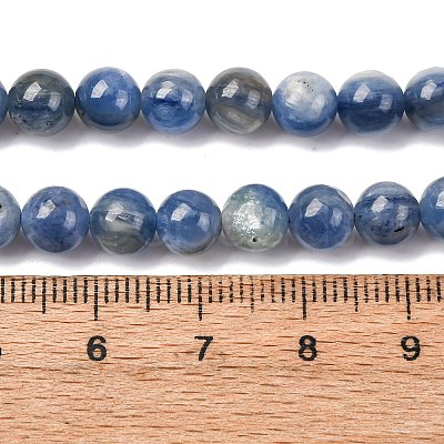 Natural Kyanite/Cyanite/Disthene Round Beads Strands G-O017-6mm-04D-1