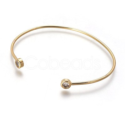 Brass Cuff Bangles BJEW-P245-04G-1