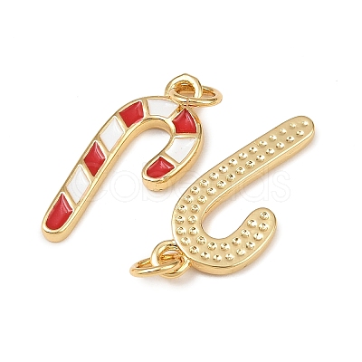 Christmas Brass Enamel Pendants KK-L255-17G-03-1