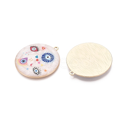 Printed Alloy Enamel Pendants ENAM-N071-12G-1
