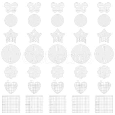 28Pcs 7 Styles DIY Plastic Canvas Shapes DIY-ME0001-48-1