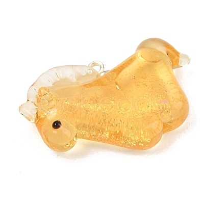 Handmade Gold Foil Lampwork Pendants LA-CBAD4D2-01A-1