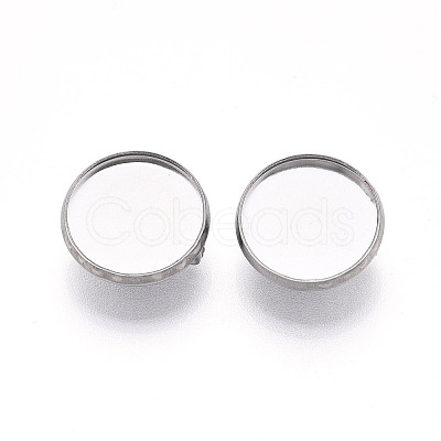 304 Stainless Steel Brooch Cabochon Settings STAS-E547-08B-P-1