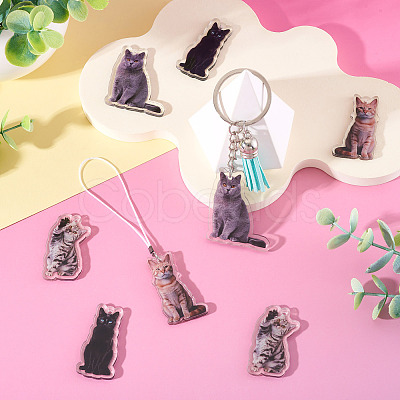 12Pcs 4 Styles Printed Acrylic Pendants OACR-TA0004-14A-1