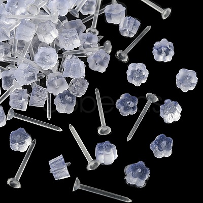 500Pcs Plastic Stud Earring Findings KY-YW0001-28-1