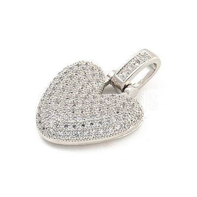 Brass Micro Pave Clear Cubic Zirconia Pendants KK-B099-01P-V-1