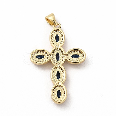 Rack Plating Brass Cubic Zirconia Pendants KK-G456-25G-05-1