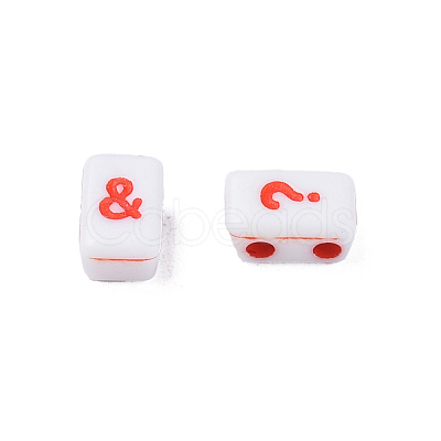 Opaque White Acrylic Connector Charms MACR-N012-21-1