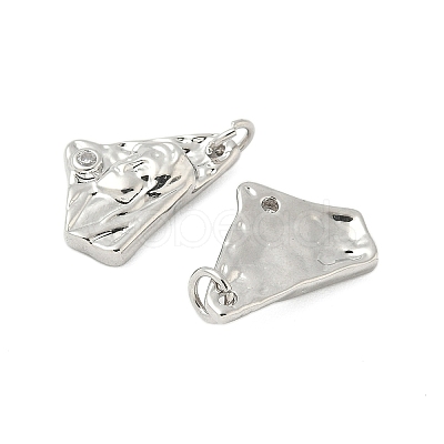 Brass Micro Pave Clear Cubic Zirconia Pendants KK-B139-24B-P-1