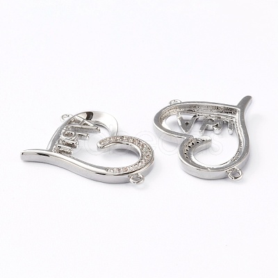 Brass Micro Pave Clear Cubic Zirconia Links ZIRC-Z007-17P-1
