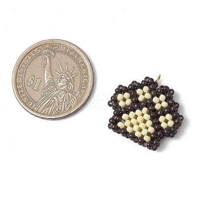 Beaded Paw Print Charms PALLOY-MZ00573-02-1