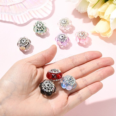 8Pcs 8 Colors Acrylic Rhinestone Rondelle Beads CLAY-YW0002-72-1
