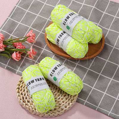 5 Skeins Light Two-Tone Luminous Polyester Yarn OCOR-SZ0002-09A-1