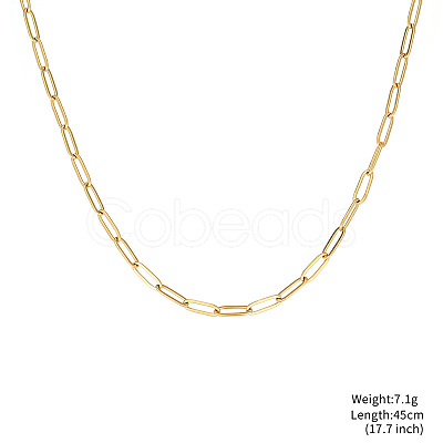 Gold Plated Stainless Steel  Paperclip Chain Necklaces BK0244-4-1