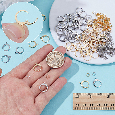 80Pcs 304 Stainless Steel Leverback Earring Findings DIY-ME0001-05-1