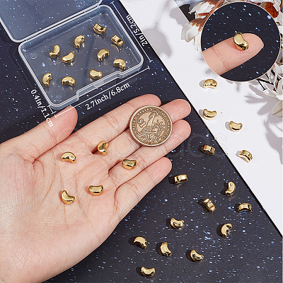 50Pcs Brass Beads KK-BBC0013-14-1