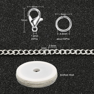 DIY Chains Bracelet Necklace Making Kit DIY-YW0005-82S-1