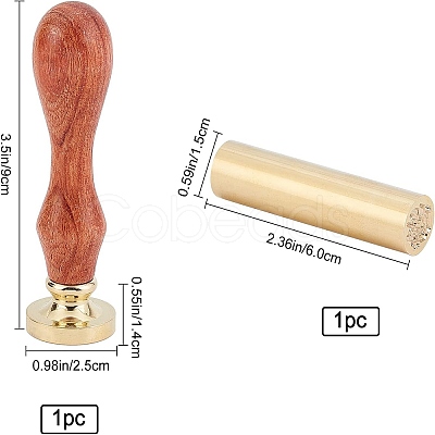 2Pcs 2 Style Wax Seal Stamp DIY-CP0006-34C-1