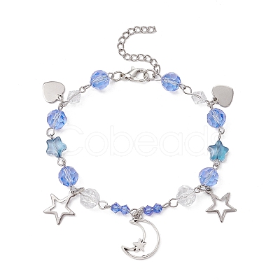 2Pcs 2 Styles Glass Beaded Bracelets BJEW-JB11610-1