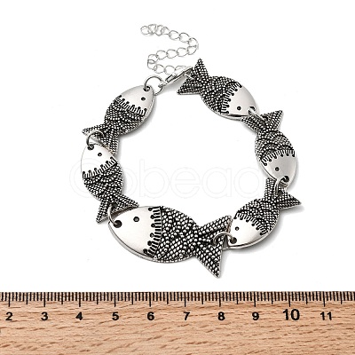 Alloy Link Chain Bracelets for Women BJEW-C133-01AS-1