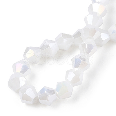 Opaque Solid Color Electroplate Glass Beads Strands EGLA-A039-P6mm-B15-1