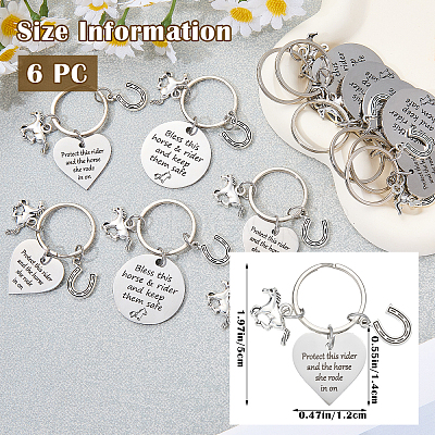 6Pcs Alloy Keychains KEYC-SW00044-1