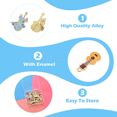 32Pcs 8 Styles Alloy Pendants FIND-TA0010-88-1