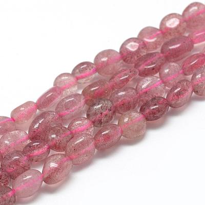 Natural Strawberry Quartz Beads Strands G-R445-6x8-17-1
