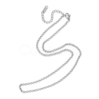 304 Stainless Steel Rolo Chain Necklace for Men Women NJEW-YW0001-18-1