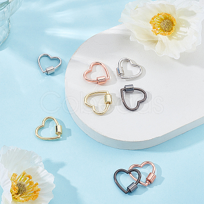 8Pcs 4 Colors Zinc Alloy Screw Carabiner Lock Charms FIND-ME0003-39-1