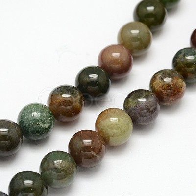 Natural Indian Agate Round Beads Strands G-F243-01-10mm-1