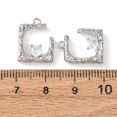 Brass Micro Pave Cubic Zirconia Pendants KK-A295-02B-P-1