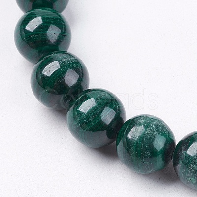 Natural Malachite Gemstone Beads Strands G-I001-9mm-01-1