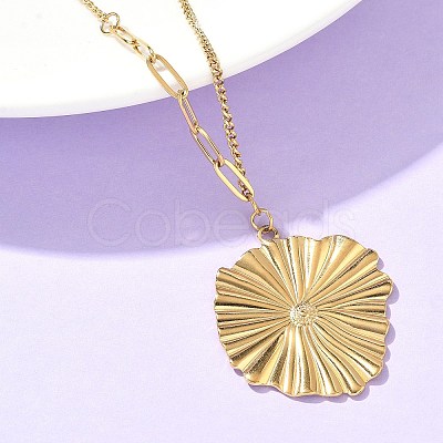 304 Stainless Steel Pendant Necklaces for Women NJEW-D312-02B-G-1