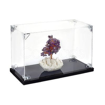 Acrylic Minifigures Display Cases with Black Base ODIS-WH0079-068B-1