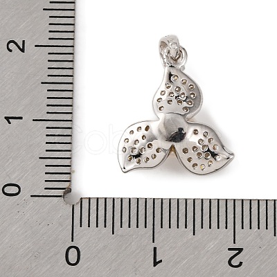 Rhodium Plated 925 Sterling Silver Micro Pave Clear Cubic Zirconia Pendants STER-C009-07P-1
