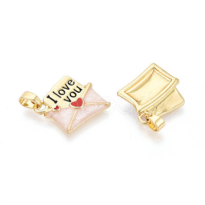 Brass with Enamel Pendants KK-T073-58A-G-1