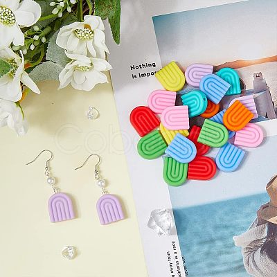 HOBBIESAY 32Pcs 8 Colors Silicone Beads SIL-HY0001-04-1