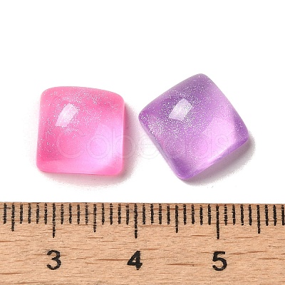 Transparent Resin Decoden Cabochons with Glitter Powder RESI-E053-08B-1