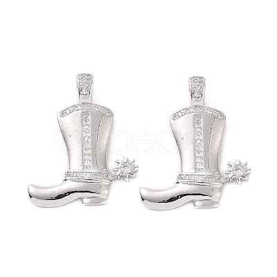 Rack Plating Brass Micro Pave Cubic Zirconia Pendants KK-C008-30P-1