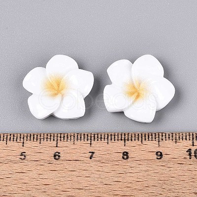 Plumeria Flower Opaque Resin Cabochons CRES-T025-30A-02-1
