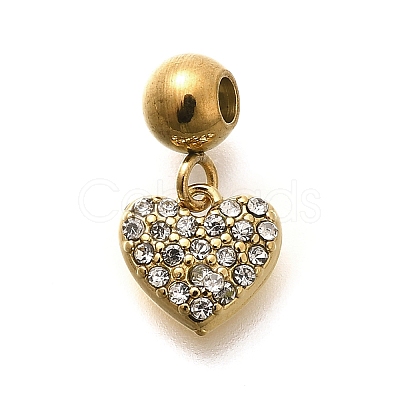304 Stainless Steel Rhinestone Charms STAS-M109-12G-03-1