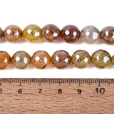 Electroplate Natural Agate Beads Strands G-T131-55-31-1