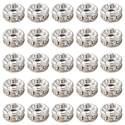 Brass Rhinestone Spacer Beads RB-YW0001-04D-01S-1