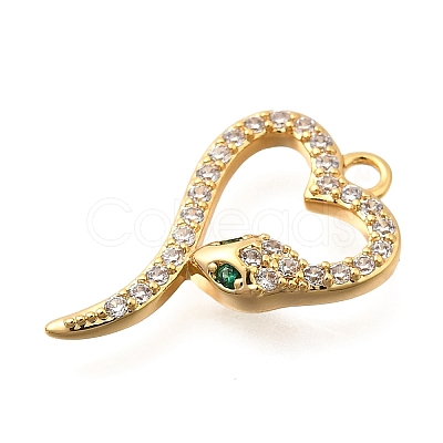 Brass Micro Pave Cubic Zirconia Pendants KK-B147-06A-G-1