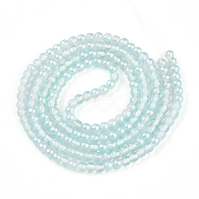 Baking Paint Transparent Glass Beads Strands DGLA-N011-4mm-05-1